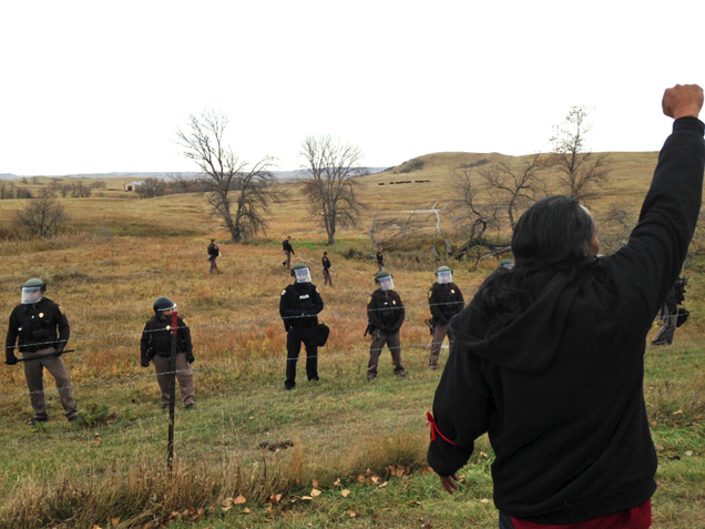 The frontlines of the battle at Standing Rock against the Dakota Access Pipeline in North Dakota back in 2016.